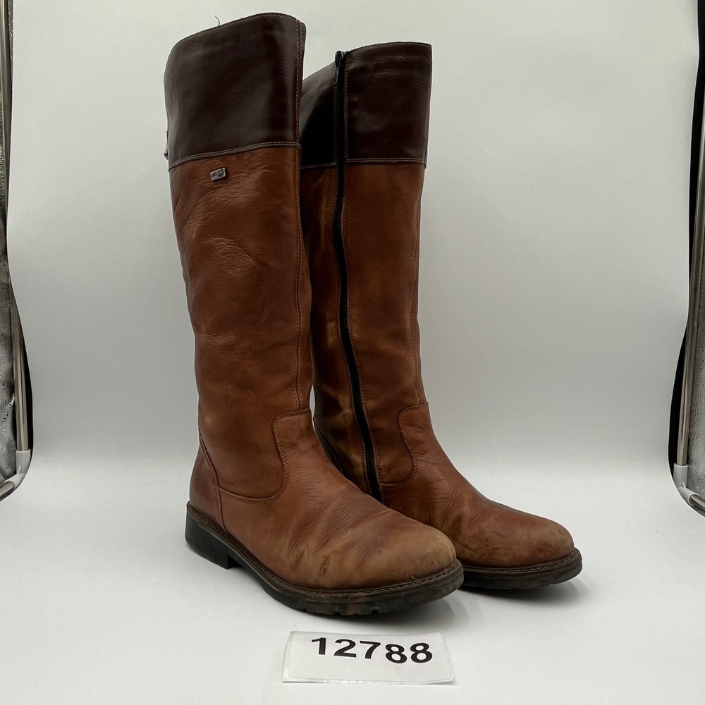 Remonte R6581-22 Knee-High Winter Boots Womens EU 41 Brown Leather Back Zip